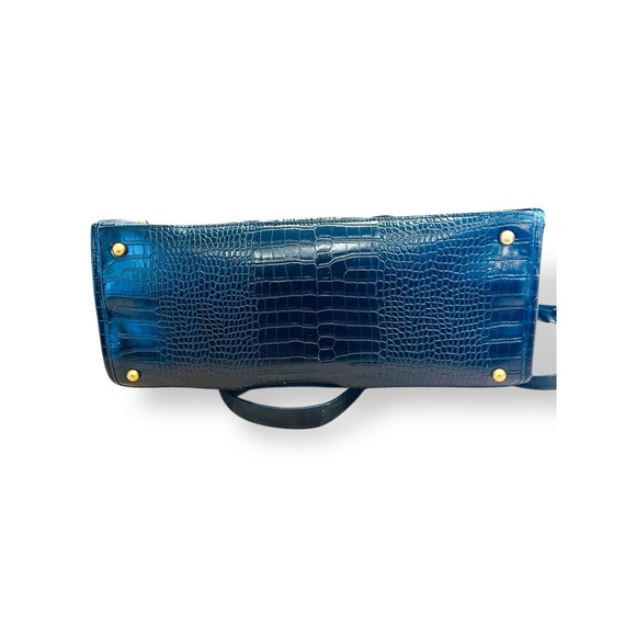 Betsey Johnson Xomattie Skull Patent Leather Work Tote Bag Black Gold Charms - Picture 9 of 16